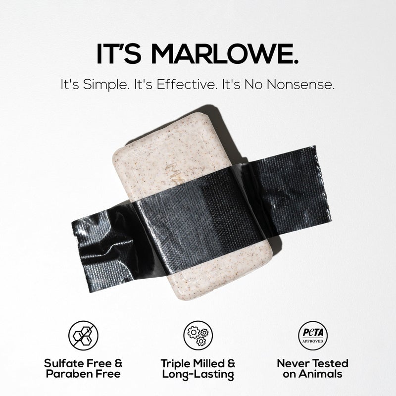 MARLOWE. No. 102 Body Scrub Soap 7 oz (6 Bars) Exfoliating Soap Bar with Shea Butter, Olive Oil & Green Tea, Cleanses & Smooths, Sage & Fir Scent - Image 4